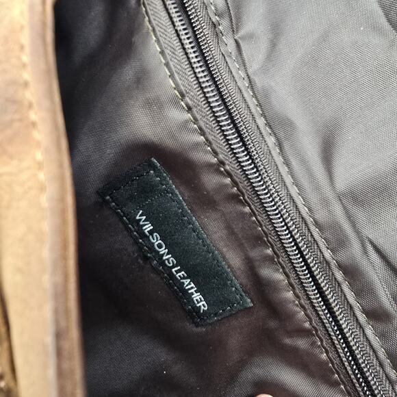 Wilsons Leather Messenger Bag Brown Vintage Legal Breifcase Shoulder Distressed - Picture 12 of 16